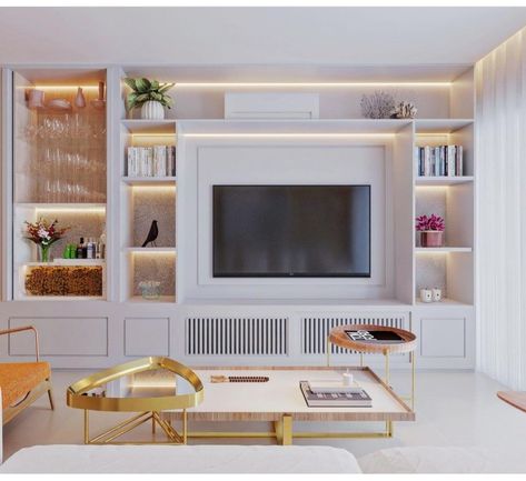 Tv Unit With Radiator Cover, Media Wall With Radiator Cover, Tv Over Radiator Living Rooms, Tv Above Radiator, Wall Radiators, Built In Wall Units, Bookshelves With Tv, Built In Shelves Living Room, Tv In Kitchen