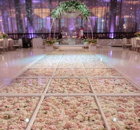 The Prettiest Aisle Decor Ideas We Spotted For 2018 Brides! | WedMeGood Floral Dance Floor, Wedding Walkway, Dance Floor Wedding, Event Planning Tips, Spring Theme, Classic Wedding Dress, Aisle Decor, Stage Decorations, Wedding Aisle