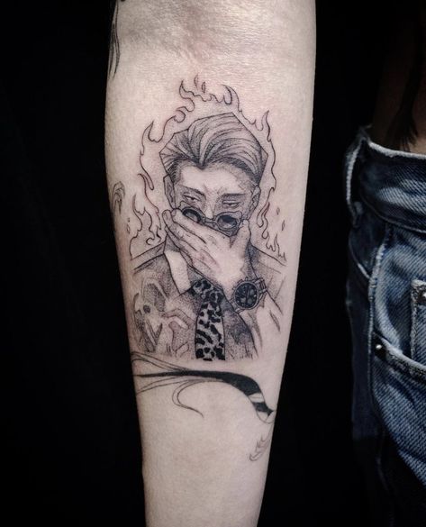 Nanami Kento Tattoo, Nanami Tattoo, Jjk Nanami, Artsy Tattoos, Grunge Tattoo, Orchid Tattoo, Manga Tattoo, Nanami Kento, Kawaii Tattoo