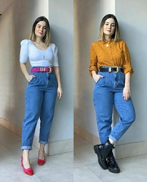 Outfits Con Jeans, Look Office, Mom Jeans Outfit, Outfit Mujer, Wardrobe Tips, Outfits Chic, Nice Style, Casual Chic Outfit, Chic Fashion