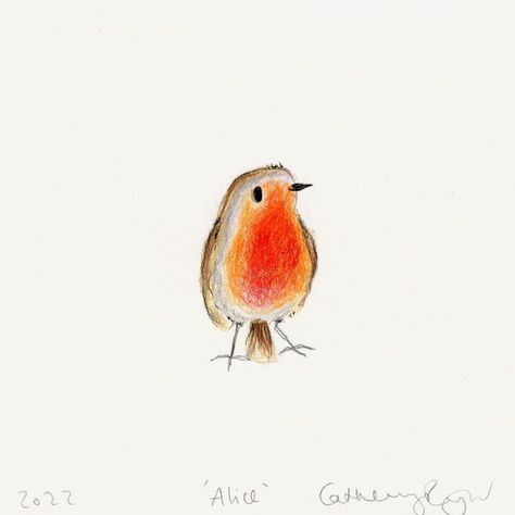 Cartoon Bird Drawing Simple, Robin Outline Tattoo, Cute Robin Drawing, Watercolour Birds Simple, Robin Bird Illustration, Robin Art, Lovebirds Art, Simple Bird Drawing, Watercolor Kids Room