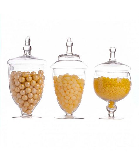 Look what I found on #zulily! Classic Candy Buffet Apothecary Jar Set by Dress My Cupcake #zulilyfinds Candy Buffet Jars, Cocktail Cupcakes, Wedding Supplies Wholesale, Candy Buffet Wedding, Candy Bar Wedding, Glass Candy Jars, Glass Apothecary Jars, Classic Candy, Buffet Display