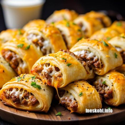 Sausage Cream Cheese Crescent Rolls Sausage Cream Cheese Crescent Rolls, Sausage Cream Cheese Crescents, Ineskohl Kitchen, Filled Crescent Rolls, Sweet Hawaiian Crockpot Chicken Recipe, Sausage Cream Cheese, Rotel Recipes, Recipe Appetizers, Cream Cheese Crescent Rolls