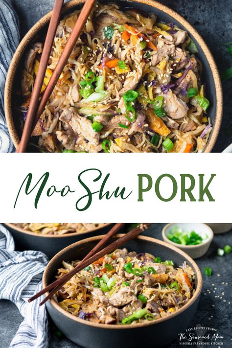 Pork Tenderloin Shredded, Mu Shu Pork, Mu Shu, Fried Pork Tenderloin, Moo Shu Pork, Moo Shu, Bowl Of Rice, The Moo, Shredded Cabbage