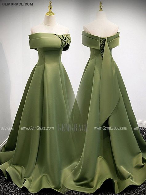 20 Considerations Good wedding dresses ideas Ethereal Evening Gown, Etheral Dresses, Book Hacks, Boujee Dresses, Green Satin Prom Dress, Green And Black Dress, Green Formal Dresses, Green Evening Dress, Floor Length Prom Dresses