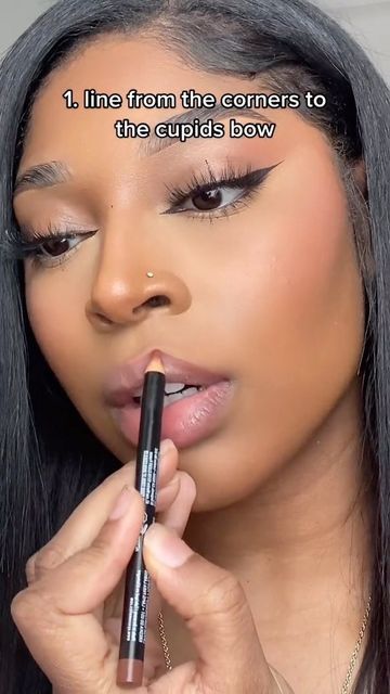 Nyx Lip Liner Nutmeg, Nutmeg Nyx Lip Liner, Nutmeg Lip Liner, Nyx Nutmeg Lip Liner, Nyx Sandstorm Lip Liner, Brown Lip Liner Look, Lip Pencil Tutorial, Nyx Nutmeg, Nyx Brown Lip Liner