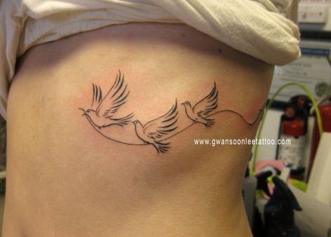 Flying Doves Tattoo, Bird Tattoo Shoulder, Doves Tattoo, Flying Doves, Dove Tattoo Design, Dove Tattoos, Black Bird Tattoo, Tattoo Chest, Flying Tattoo