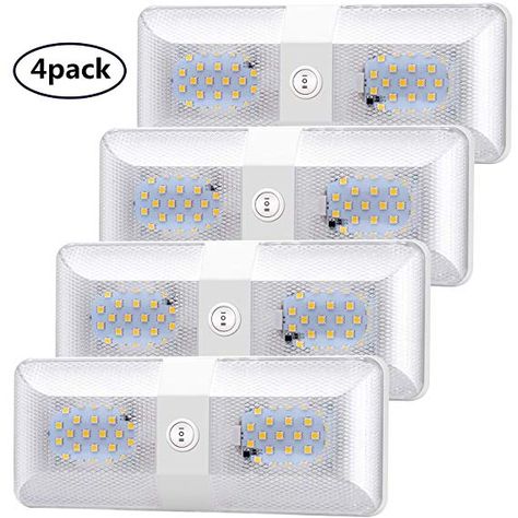 Amazon.com: BlueFire 4 Pack Upgraded Super Bright DC 12V Led RV Ceiling Double Dome Light RV Interior Lighting Trailer Camper RV Lights Interior with ON/Off Switch for Trailer Camper Car RV Boat (Warm White): Automotive Camper Car, Trailer Camper, Dome Light, Rv Interior, 12v Led, Interior Lighting, On Off, Rv, Trailer