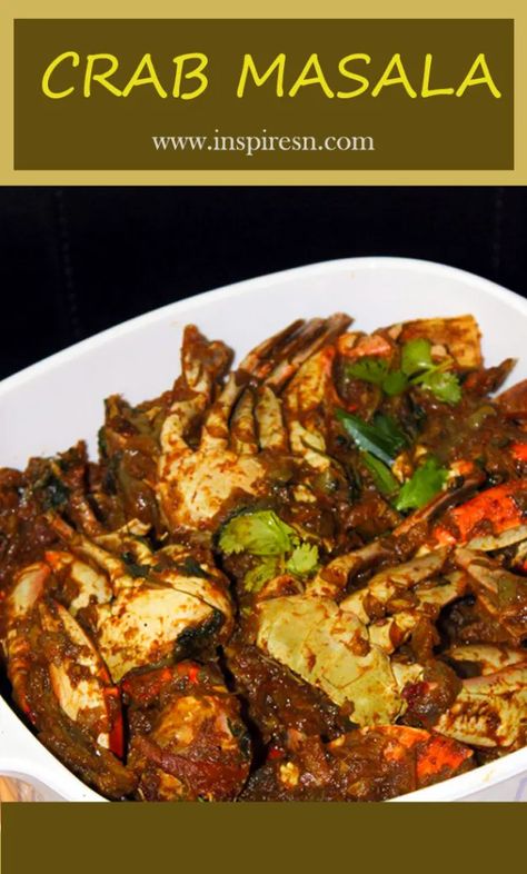 crab masala Indian Crab Curry, Indian Crab Recipes, Crab Masala, Curry Crab Recipe, Blue Crab Recipes, Cooking Crab, Deep Fried Appetizers, Fish Curry Recipe, Seafood Dish Recipes