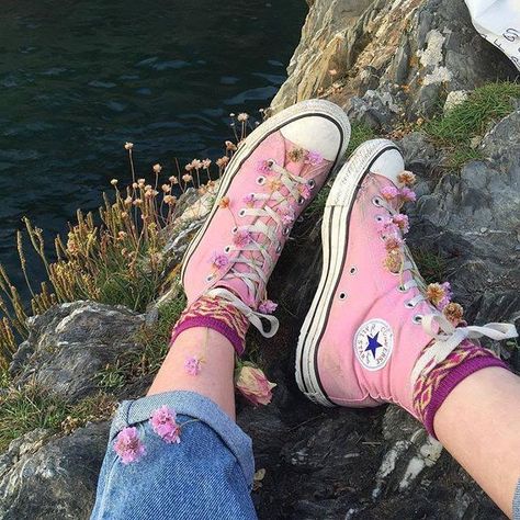 ⇁𝐭𝐞𝐧𝐧𝐢𝐬 Pink Converse Aesthetic, Converse Aesthetic, Pink Converse, Aesthetic Shoes, + Core + Aesthetic, Chuck Taylor Sneakers, Sneaker Shopping, Converse High Top Sneaker, Converse Shoes