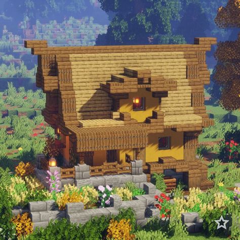 Minecraft Storage House, Cottage With Garden, Minecraft Storage, Garden Field, Minecraft Cottage, Minecraft Inspo, Minecraft House Designs, Garden Area, Storage House