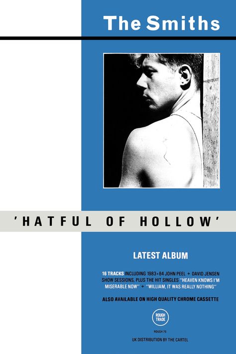 'Hatful of Hollow' Hateful Of Hollow, The Smiths Poster, Hatful Of Hollow, Mike Joyce, The Smiths Morrissey, John Peel, Johnny Marr, Rough Trade, Music Flyer