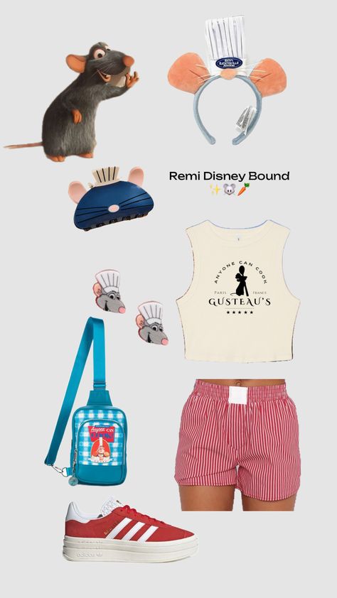 Remi Disney Outfit✨🐭🥕 #disneybound #ratatouille #remi #outfit #disney Disney Florida Outfits, Ratatouille Disney, Disney Park Outfit, Disney Character Outfits, Disney Animal Kingdom Lodge, Disney Trip Outfits, Outfit Disney, Disney Florida, Disney Themed Outfits