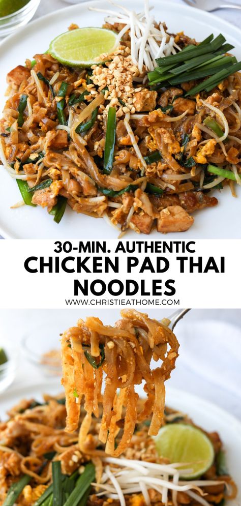 Pei Wei Pad Thai Recipe, Thai Chicken Dinner Recipes, Simple Chicken Pad Thai, Low Calorie Chicken Pad Thai, Pioneer Woman Pad Thai Recipe, Traditional Pad Thai Recipe, Pad Thai Recipe Noodles And Company, Homemade Chicken Pad Thai, Rice Noodle Pad Thai