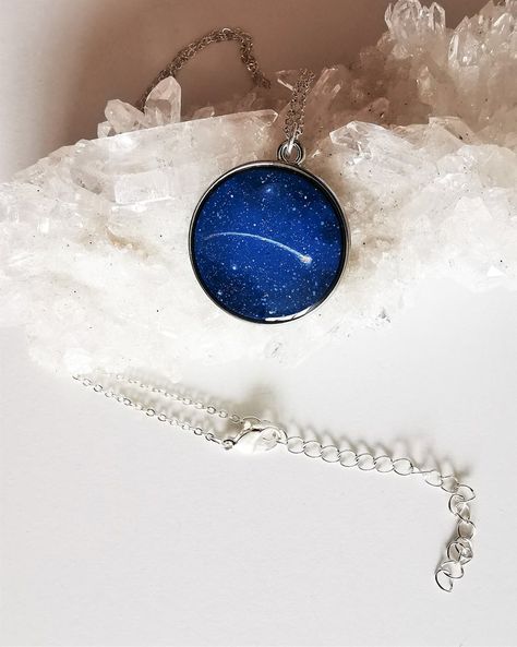 Astronomy Necklace, Astronomy Tattoo, Astronomy Photography, Shooting Star Necklace, Lunar Jewelry, Saturn Necklace, Falling Star, Space Jewelry, Coin Art