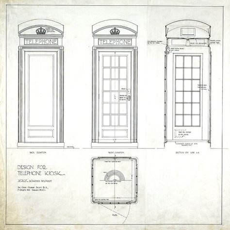 www.architecture.com knowledge-and-resources knowledge-landing-page design-for-gpo-telephone-kiosk-1924 British Telephone Booth, Telephone Kiosk, British Phone Booth, British Icons, London Telephone Booth, London Phone Booth, Office Shed, Red Telephone Box, Tiny Office