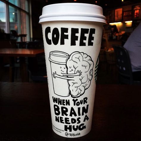 josh hara coffee cartoonist cup art starbucks instagram yoyoha sprudge Kaffe Humor, National Coffee Day, Coffee Talk, Coffee Is Life, Beautiful Coffee, Coffee Cafe, Coffee Love, Frappe, Coffee Quotes