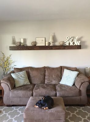 Floating Shelf Behind Couch, Floating Shelf Above Couch, Shelf Over Couch, Shelves Over Couch, Shelf Above Tv, Shelf Above Couch, Styling Shelf, Diy Floating Shelf, Shelves Above Couch