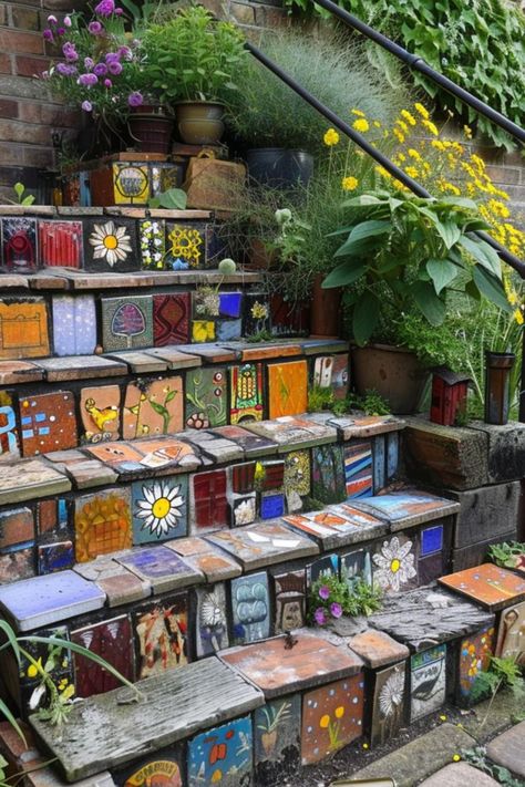 Outside Inspiration, Backyard Decks, Upcycled Garden, Mosaic Art Diy, Garden Layout Vegetable, Upcycle Garden, Eco Friendly Garden, Home Plants, Future House Ideas