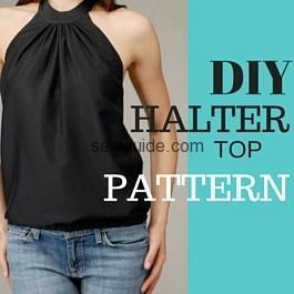 Halter Neck Top Diy, Diy Halter Top, Diy Halter, Umgestaltete Shirts, Halter Top Pattern, Sewing Top, Sewing Creations, Dressy Dress, Sewing Tops