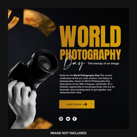 World Photography Day PSD Template For Social Media Posting#pikbest##Templates World Peace Day, Social Media Posting, Template For Social Media, World Photography Day, Photography Movies, Blue Sky Clouds, Photography Day, History Of Photography, Banner Template Design