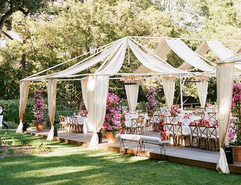 Outdoor Fiesta Wedding by La Fete Weddings. Beautiful wedding created by my fellow Santa Barbara event coordinators Colette and Kaitlin Garden Wedding Ideas Receptions, Colonial Wedding, Garden Wedding Ideas, Fabric Draping, Garden Wedding Reception, Fiesta Wedding, Spanish Wedding, Wedding Tent, Outdoor Wedding Reception