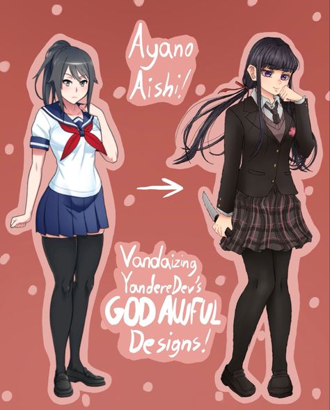 Yansim Redesign, Ayano Redesign, Ayano Aishi Redesign, Yandere Simulator Ayano Fanart, Ayano Aishi Fanart, Yandere Simulator Rivals Redesign, Yandere Simulator Redesign, Info Chan X Ayano, Yandere Simulator Ayano X Taro