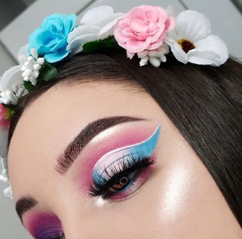 Transsexual/Transgender 15 Makeup Looks, Pride Ideas, Trans Things, Makeup Looks To Try, 15 Makeup, Blue Lipstick, Pride Makeup, Happy Pride Month, Rainbow Makeup