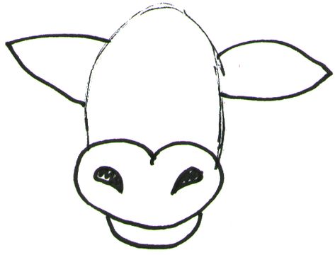 Step 2 How to Draw Cartoon Cows / Farm Animals Step by Step Drawing Lessons Fridge Notes, Cow Drawing Easy, Cartoon Cows, Animals Step By Step, Rock Drawing, Cow Paintings, Farm Animal Paintings, Cows Farm, Cow Drawing