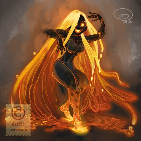 ArtStation - Pele, hawaiian goddess., Davide Percivalli Pele Hawaiian Goddess, Hawaiian Goddess, Fire Character, Fire Elemental, Fire Goddess, Fantasy Races, Goddess Art, Mystical Creatures, Female Character Design