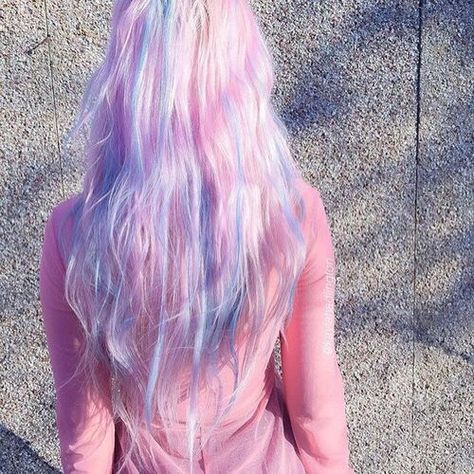 Pink And Blue Hair Aesthetic, Pink And Purple Pastel Hair, Cotton Candy Hair Color Pastels, Pastel Highlights On Dark Hair, Light Pink And Purple Hair, Pastel Hair Aesthetic, Pastel Pink And Purple Hair, Pastel Ombre Hair, Pink And Blue Hair