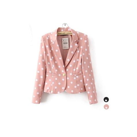 FFBI0179 (£22) ❤ liked on Polyvore featuring persun, persunmall, tops and blazer Polka Dot Jacket, Red Blazer Jacket, Polka Dot Blazer, Printed Blazer, Blazer And Shorts, Casual Suit, Pink Outfits, Fashion Design Clothes, Blazer Buttons