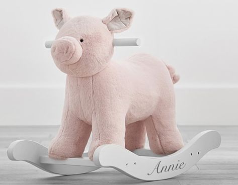 Nursery Pig Plush Rocker Pig Bedroom, Pig Themed Bedroom, Pink Pig Nursery, Pig Lamp, Stuffed Pig Toy, Nursery Themes, Rocker, Dinosaur Stuffed Animal, Nursery