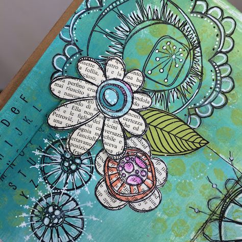 Farewell faithful junk-journal.... | JO FIRTH-YOUNG Yellow Doodles, Art Journals Ideas, Art Page Ideas, Art Journal Inspo, Doodling Ideas, Doodle Art Flowers, Doodle Flowers, Paper Artsy, Journal Techniques