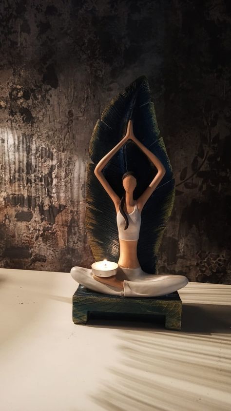 Yoga Candles, Meditation Room Decor, Yoga Decor, Pose Yoga, Decorative Sculpture, Yoga Photography, Yoga Room, Ceramics Pottery Art, Best Gifts For Her