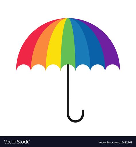 Rainbow Umbrella, Rainbow Colors, Png Images, White Background, Print On Demand, Umbrella, Vector Images, Vector Free, Vector Illustration