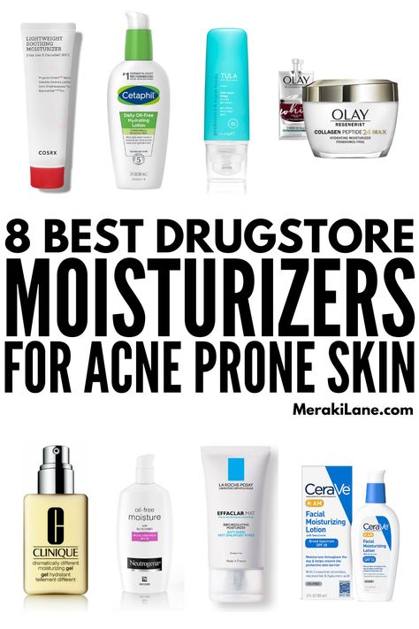 Best Skincare Products For Acne, Moisturizer For Acne Prone Skin, Best Products For Acne, Products For Acne Prone Skin, Supplements For Acne, Weekly Skincare Routine, Dry Acne Prone Skin, Best Drugstore Moisturizer, Korean Moisturizer