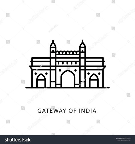 Gateway Of India Illustrations, Gateway Of India Drawing Easy, Mumbai Instagram Highlight Icon, Gateway Of India Sketch, Mumbai Highlight Cover Instagram, Mumbai Gateway, India Logo, Gate Logo, Gateway Of India