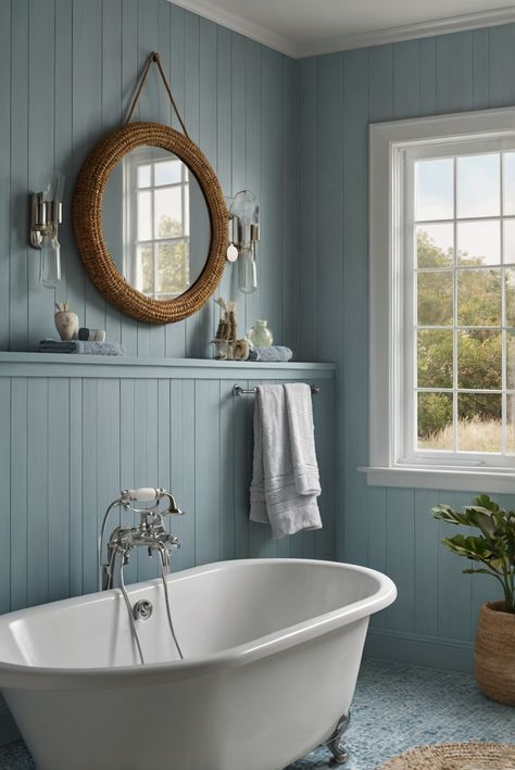 Incorporate calming Pensive Sky (SW 1195) into your coastal bathroom retreat for a serene haven. Join me for daily interior designer routines and decor inspiration! #Ad #homedecor #homedesign #bathroom #Painthome interiorarchitecture best Wall Colors for Bathroom Colors Bright Room Colors best colors combinations bathroom bathroom Remodeling Modern Paint Colors 2024 Bright Room Colors, Best Wall Colors, Modern Paint Colors, Bathroom Storage Hacks, Girly Apartment Decor, Colors Combinations, Coastal Bathroom, Bathroom Vanity Designs, Bathroom Retreat