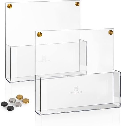 Merely Home 2 Pack Premium Clear Acrylic Wall File Organizer | Mail Holder Wall Mount | Wall Organizer for Office | Hanging File Organizer| 3 Colors of Screw Caps Mail Holder Wall, Wall File Organizer, Wall File Holder, Hanging File Organizer, Mail Organizer Wall, Wall File, Hanging Folders, File Organizer, Mail Holder