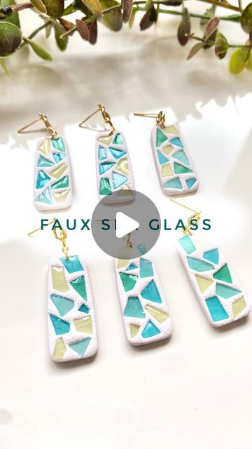 Faux Sea Glass Diy Polymer Clay, Polymer Clay And Resin Jewelry, Sea Glass Diy, Clay Techniques, Homemade Clay, Polymer Clay Jewelry Tutorials, Handmade Clay Jewelry, Poly Clay, Polymer Earrings