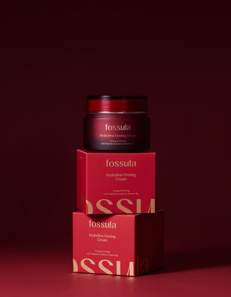 Fossula Brand Identity & Product Design on Behance Packaging Design Ideas, Easy Photography Ideas, Luxury Packaging Design, Skincare Packaging, Typography Poster Design, Firming Cream, Packing Design, Packaging Labels Design, Skin Care Brands