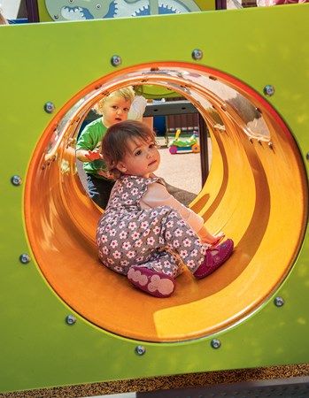 Straight Crawl Tunnel - 24 Inch Diameter Tunnel in 28 or 56 Inch Lengths - Landscape Structures Dream Playground, Kids Tunnel, Kids Climber, Play Tunnel, Commercial Playground Equipment, Landscape Structure, Sensory Garden, Playground Design, Kids Zone