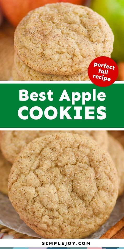 Apple Cookies get their delicious taste from Apple Butter. They are soft, delicious, and the perfect cookie for fall. Simple Apple Recipes, Easy Thanksgiving Desserts, Apple Cookies Recipes, Applesauce Cookies, Fall Apple Recipes, The Perfect Cookie, Apple Pie Cookies, Thanksgiving Dinner Party, Apple Recipes Easy