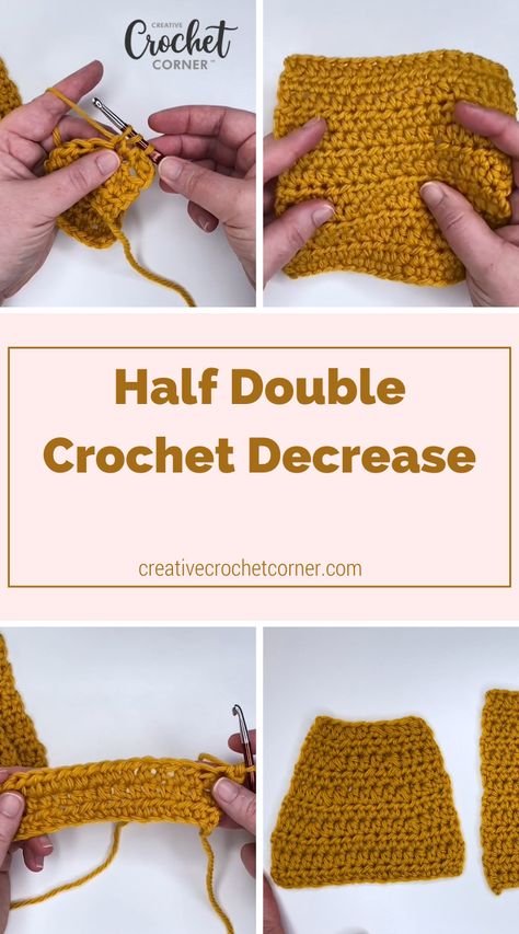 Half double crochet is a stitch that’s quick to make and can be used for a variety of projects. If a project requires shaping, like a crocheted sweater or hat, then increases or decreases will typically need to be used to ensure that the item fits properly. Half Double Crochet Decrease, Brioche Knitting Patterns, Slouchy Hat Crochet Pattern, Crochet 101, Double Crochet Decrease, Crochet Decrease, Tapestry Crochet, Half Double Crochet, Crochet Basics