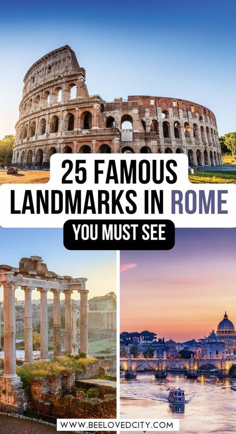 Visiting Rome Italy soon? Here are all the most famous landmarks in Rome, Italy. From the Colosseum to the Vatican, I tell you everything about the best places to visit in Rome Italy. Rome Italy travel, Rome travel itinerary, things to do in Rome Italy, what to do in Rome Italy Places To Visit In Rome, Best Food In Rome, What To Do In Rome, Free Things To Do In Rome, Rome Italy Colosseum, Travel Rome, Rome Italy Travel, Visiting Rome, Italy Trip Planning