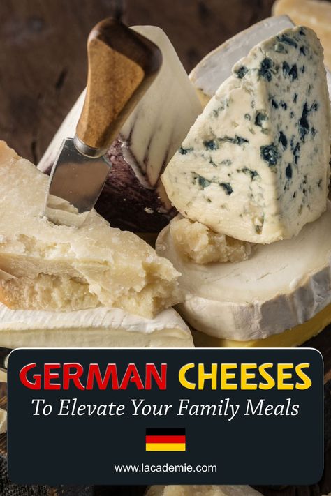 Discover diverse and flavorful German cheeses, ranging from soft and creamy to hard and pungent, with unique regional variations like Allgäuer Bergkäse and Tilsiter. Perfect for pairing with German beer and bread, or creating a cheese board with Camembert, Limburger, Muenster, and more. October Fest Food German Recipes, German Cheese Board, German Themed Charcuterie Board, German Charcuterie Board Ideas, German Charcuterie Board, German Cheeses, German Recipes Traditional, Spring Crown, German Appetizers