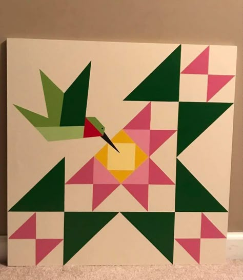 Hummingbird Barn Quilt, Bird Quilt Blocks, Colchas Quilting, Bird Barn, Big Block Quilts, Barn Signs, Painted Barn Quilts, American Garden, Quilt Modernen