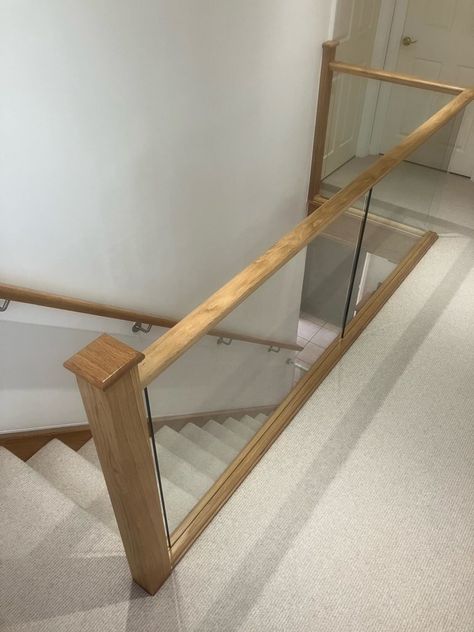 Glass Staircase Renovation in Norwich, Norfolk Glass Stairs Design, Banister Remodel, Staircase Renovation, Outdoor Stair Railing, Bespoke Staircases, Stairs Design Interior, Stairs Ideas, Glass Stairs, Oak Stairs