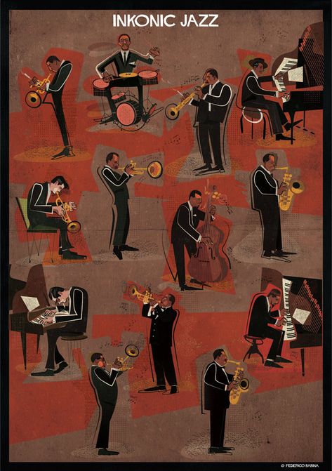 Federico Babina, Urban Photography Portrait, Lee Morgan, Jazz Painting, Arte Jazz, Charles Mingus, Charlie Parker, Art Blakey, Chet Baker